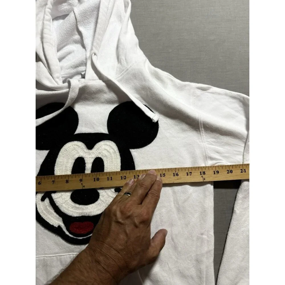 Disney Afghan Micky Mouse Sweatshirt Mens Size XS White Pullover‎ Hoodie